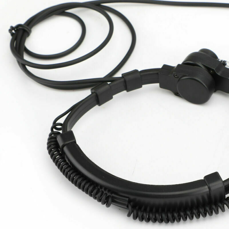 4X Adjustable Throat Microphone Headset For Walkie Talkie 7.1mm Plug PTT AT2