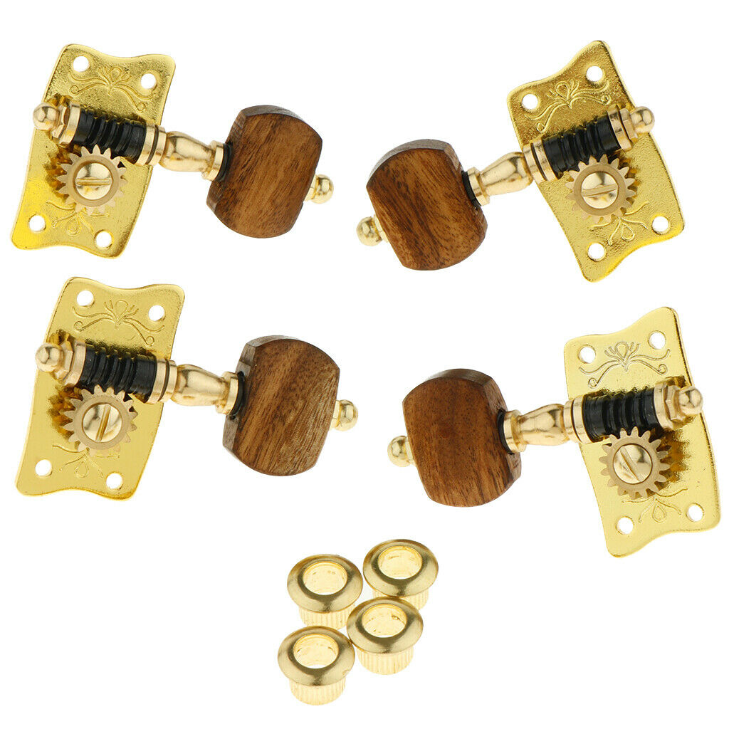 4 Pieces Acacia Knob Ukulele Uke Tuning Pegs Tuners String Instrument Accessory