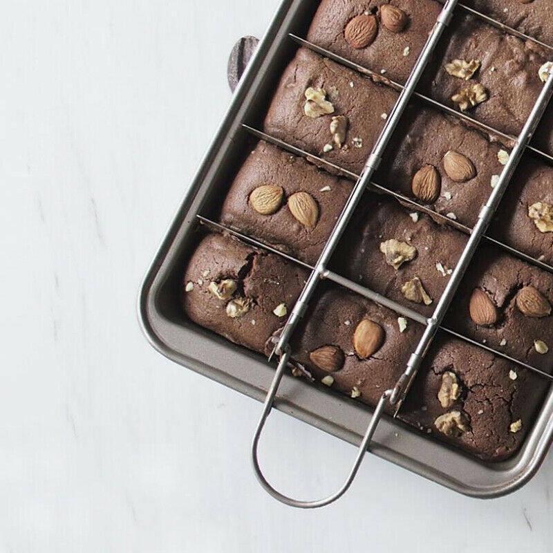 18 Holes Brownie Pan Nonstick Baking Tray Square Cake Mold DIY Baking ToolBDAU