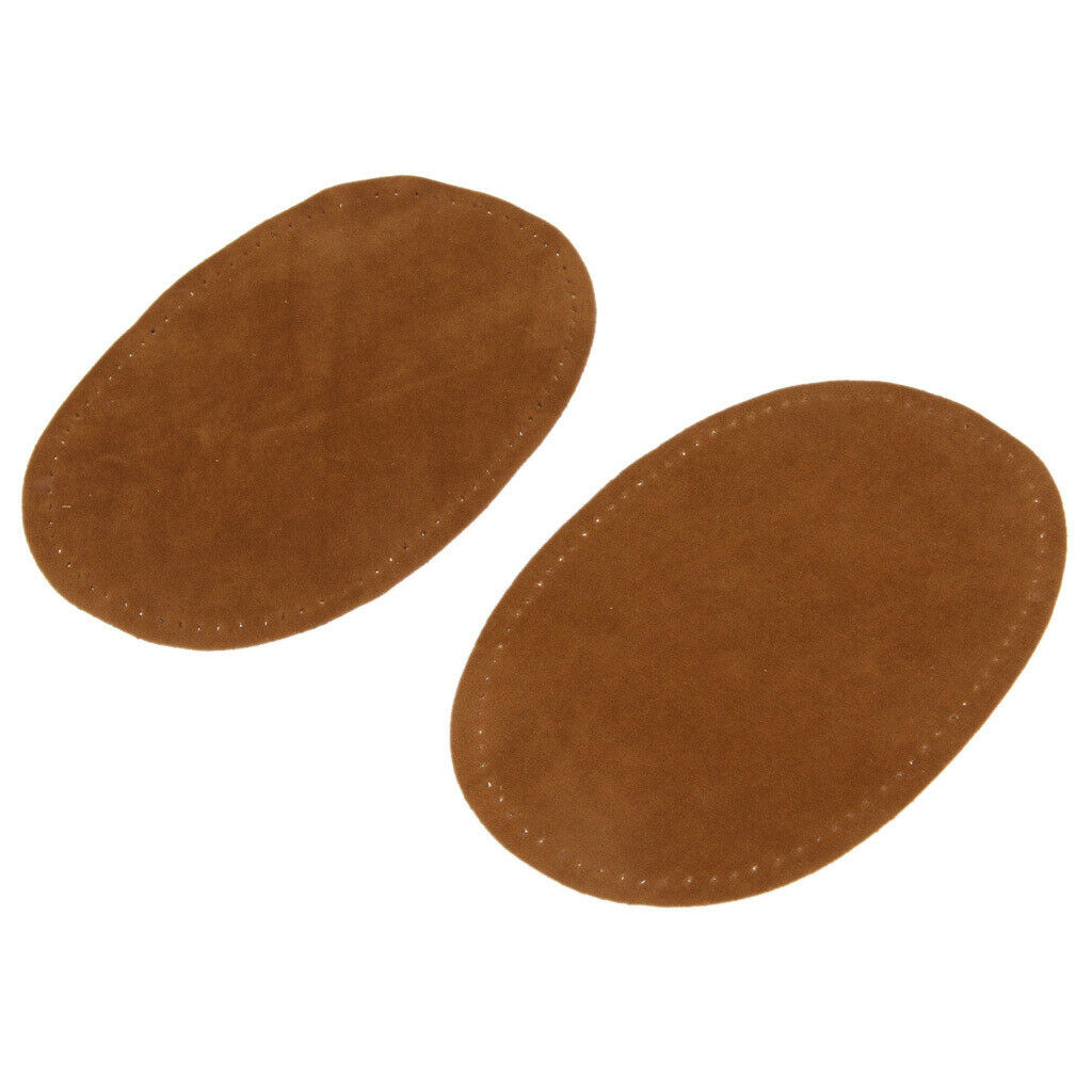 3 Pairs Brown Tan Sew On Patches Repair Elbow Knee for Jean Pant Clothing 14x9cm