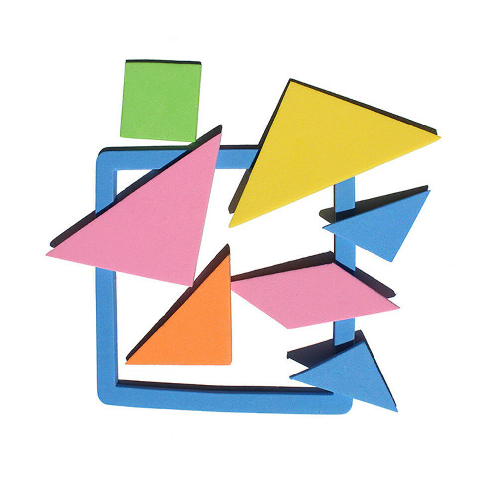 7 Piece Rainbow Color EVA Tangram DIY Foam Brain Puzzle Kids Educational T.l8