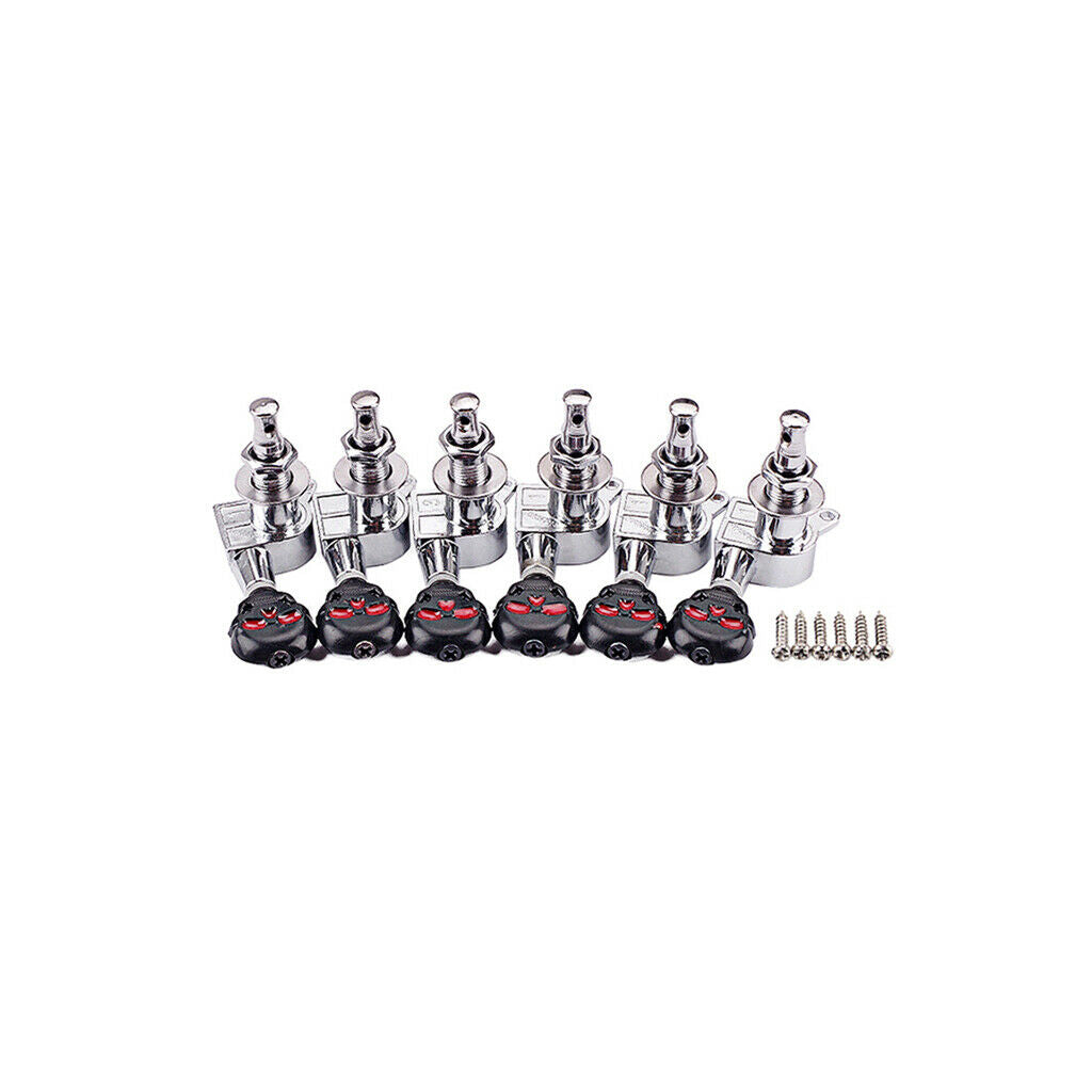6R Enclosed Guitar Tuning Pegs Machine Heads for Folk Acoustic and Electric