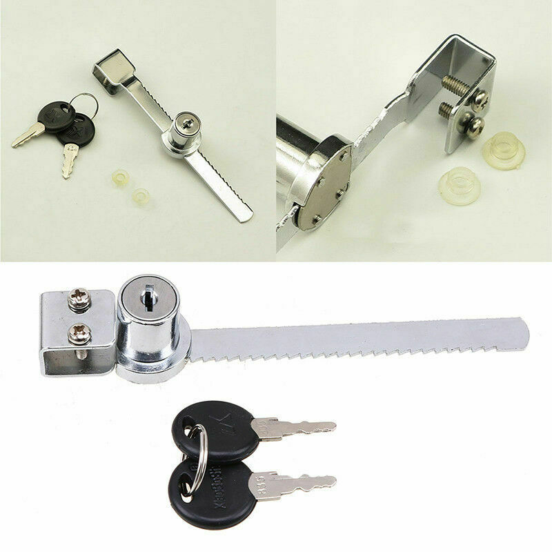 5.51" Glass Sliding Door Ratchet Lock Closet Zinc Alloy Lock Home Security