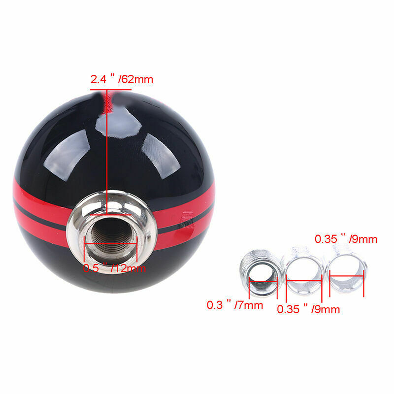 5 Speed Gear Shift Knob Shifter Black Red Ball For Ford Mustang Shelby GT 500