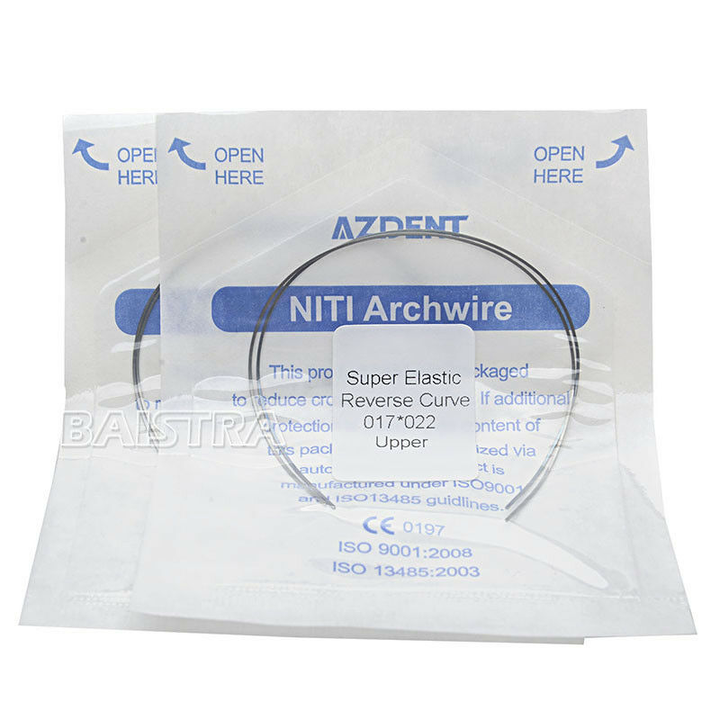 50X Dental Super Elastic Reverse Curve Niti Rectangular Arch Wire 17X22 Upper