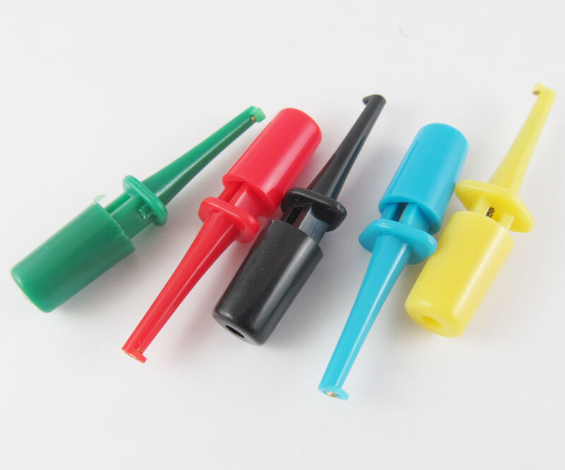 10sets 5 Colors 43mm Single Hook Clip Round Grabbers SMD Test Hook Clip Probes