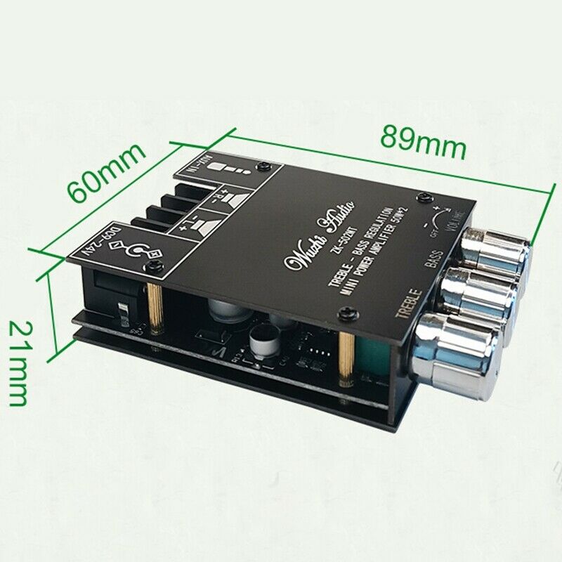 ZK-502MT Bluetooth 5.0 Subwoofer Amplifier Board 2.0 Channel High Power Audio G6