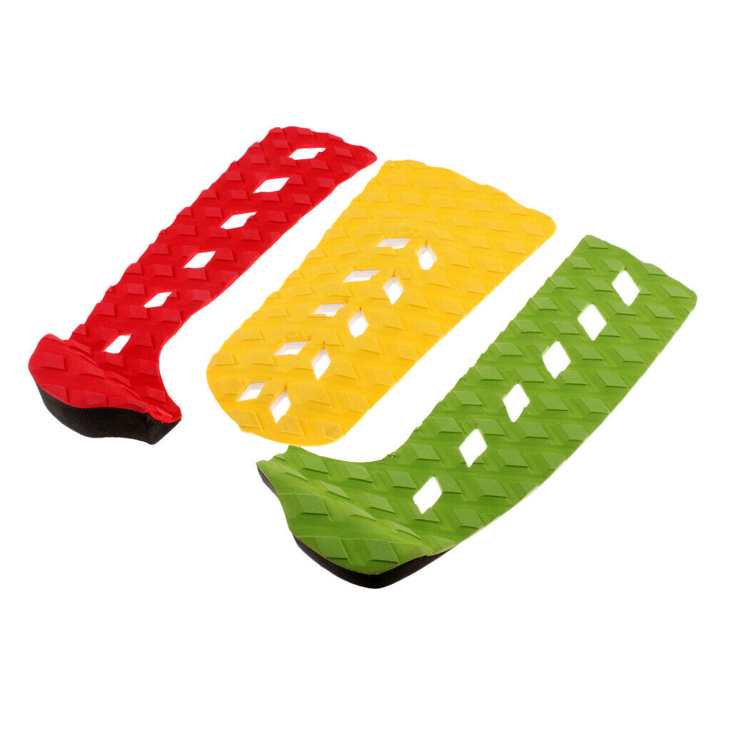 3 Pieces Outdoor Longboard Traction Pad Skimboard Tail Pad for Skimboarding