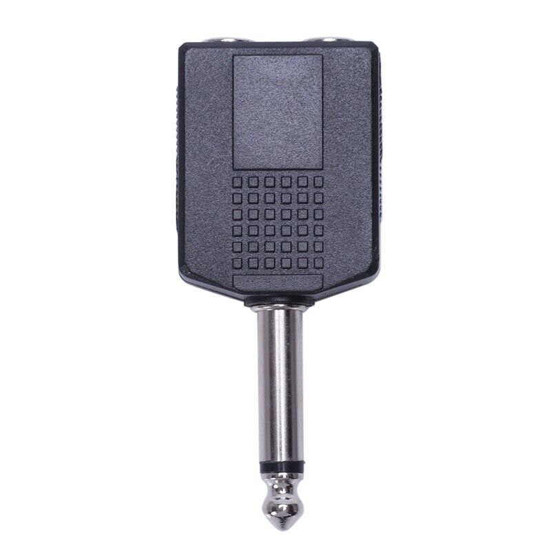 Black 6.35 1/4" Male to Dual Female Mono Y Cord PA Audio Cable Adapter K2X7X7