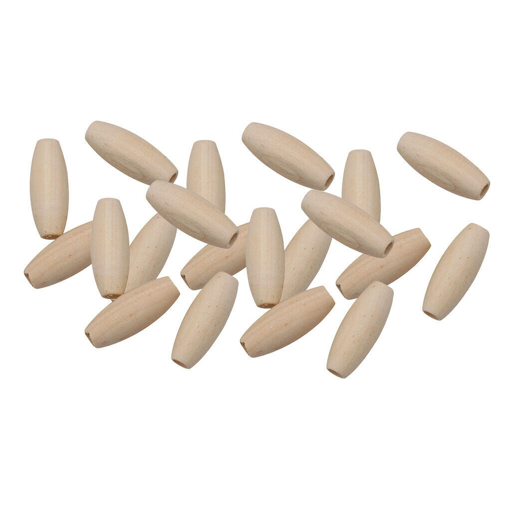 20 Pieces Natural Wood Oval Bead Wooden Beads lOOSE DIY Jewelry Making Craft