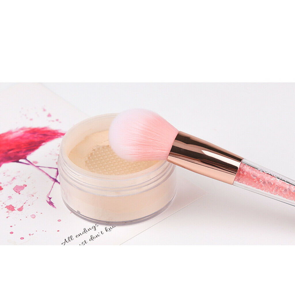 2-in-1 Soft Synthetic Makeup Powder Blush Foundation Blender Brush Pink