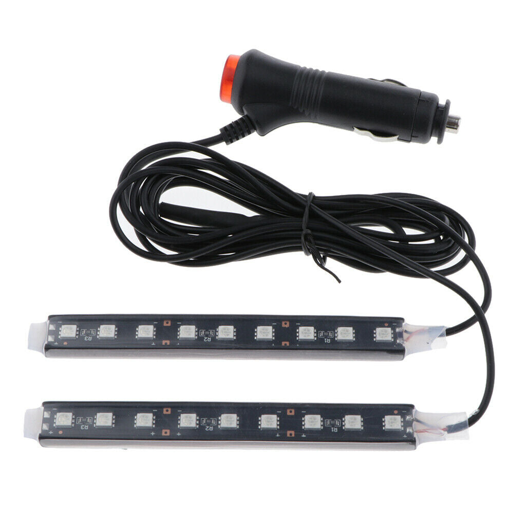 Pack of 1 9 LED Car Auto RGB Strip Light Decorative Atmosphere Interior