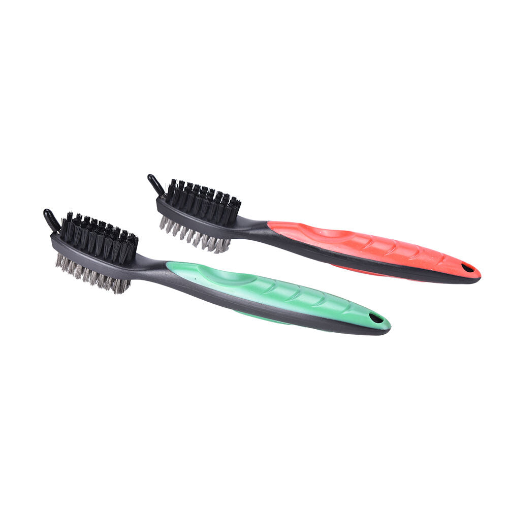 2 Side Brass Wires Nylon Golf Club Brush Groove Ball Cleaner Cleaning Tool 、 Kt