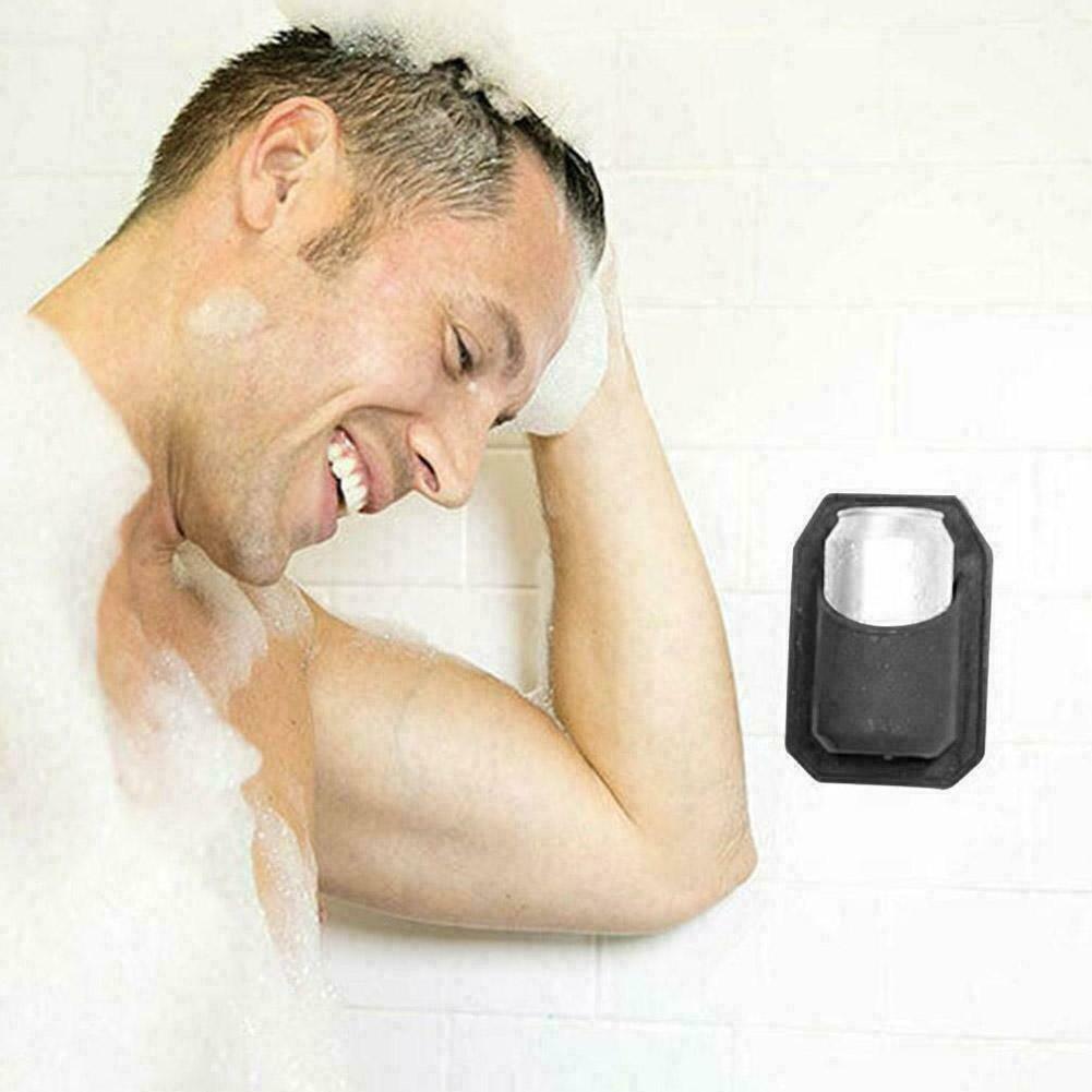 Shower Beer Holder Beverage Drink Rack Black Sticks Glass to Sudski BEST G5F8