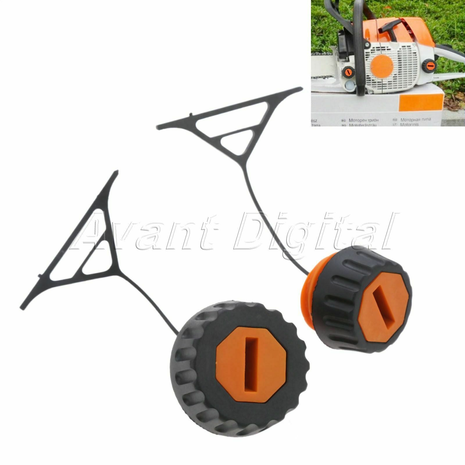 1 Set Gas Fuel Oil Cap Fit For Stihl 020 023 024 028 034 036 038 048 Chainsaw