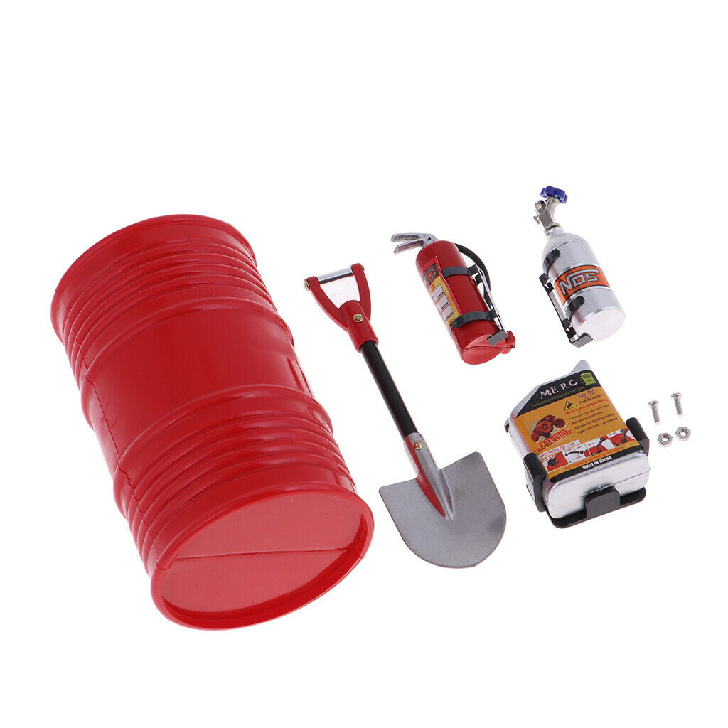 RC Car Decoration Shovel Fuel Tank With Luggage Net for 1:10 Trx4 RC Cralwer