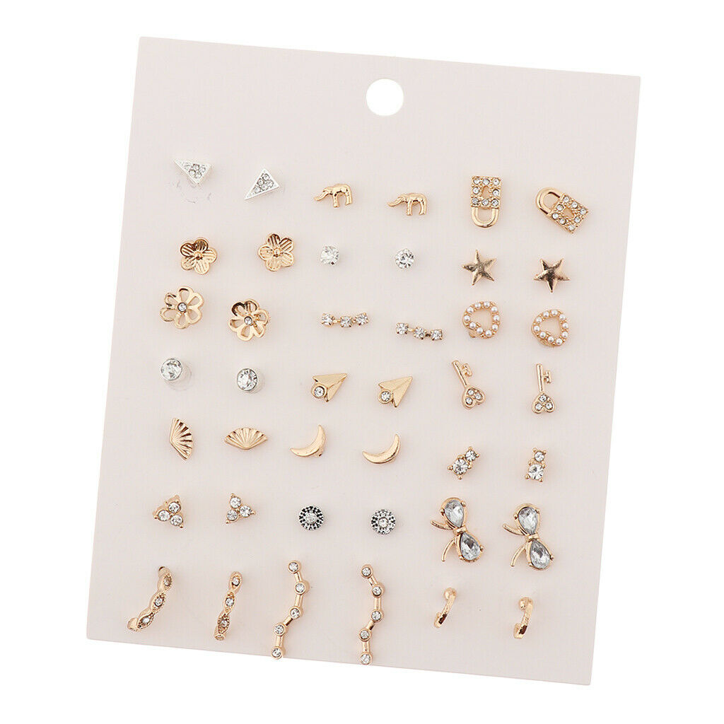 9Pairs Star Stud Earrings Multiple Women Statement Piercing Jewelry Gift