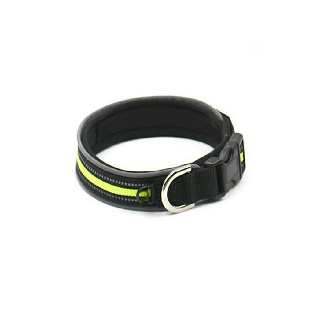 Adjustable Reflective Dog Collar Pet Safety Collar Buckle Strap Harness S
