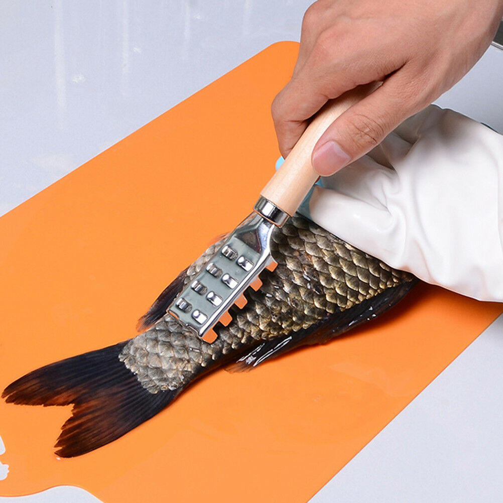 Fish Skin Scraping Fish Scale Brush Graters Peeler Kitchen Gadget Tool US