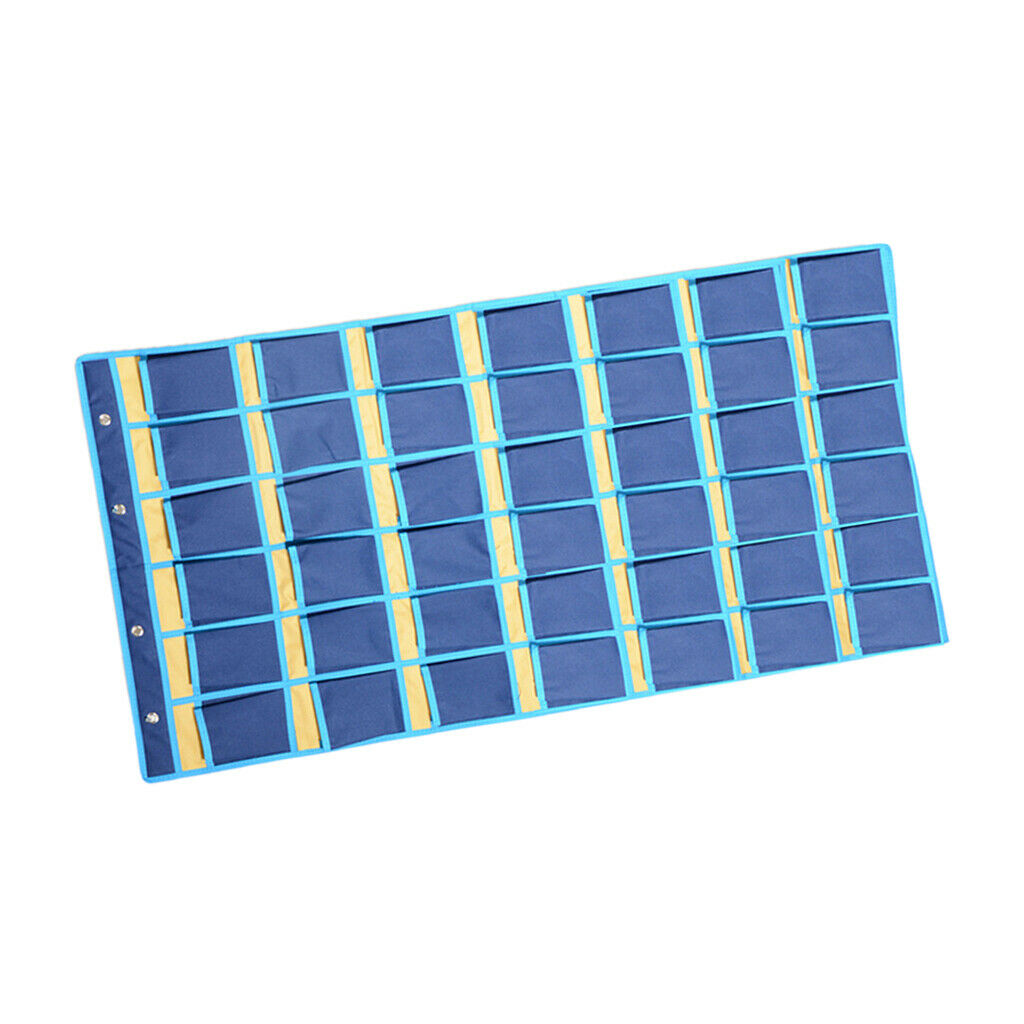 42 Pockets Wall Door Hanging Cellphone Holder Organizer Storage Bag Blue