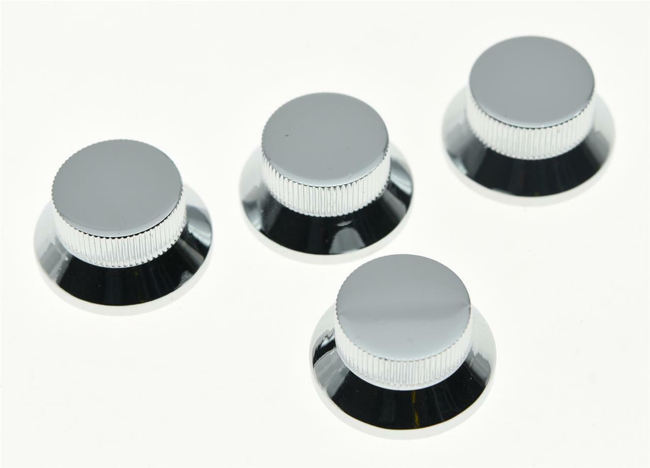 4pcs Chrome Metal LP Top Hat Bell Knobs Guitar Bass Knob for Metric 5.8mm Pots