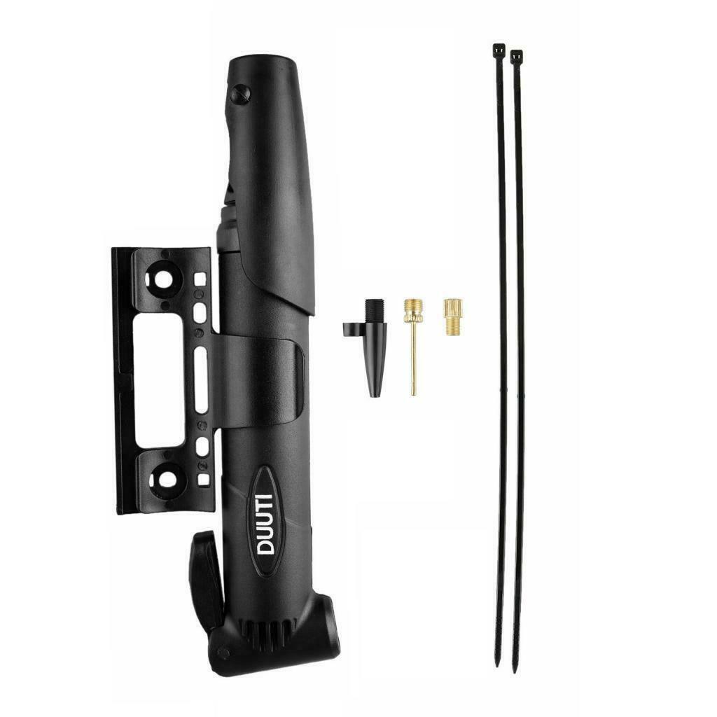 Mini Bike Pump with Valve, Converter and Bike Brackets, Bicycle Tyre Pump Hand
