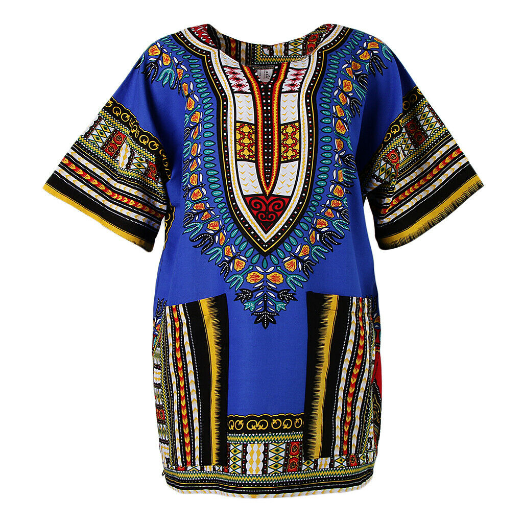 2 Pack Men's Dashiki African Festival Hippie Tribal Dress Shirt Kaftan