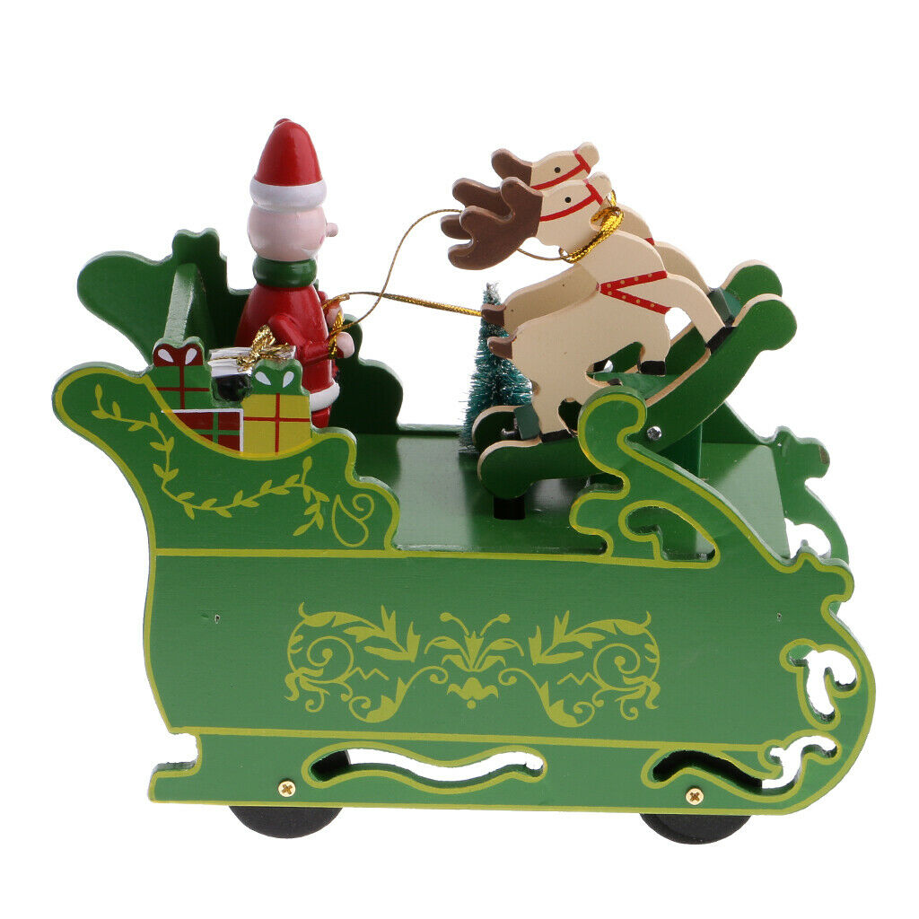 Christmas Sata Claus Snowman Sleigh Music Box Clockwork Toys Xmas Gift Decor