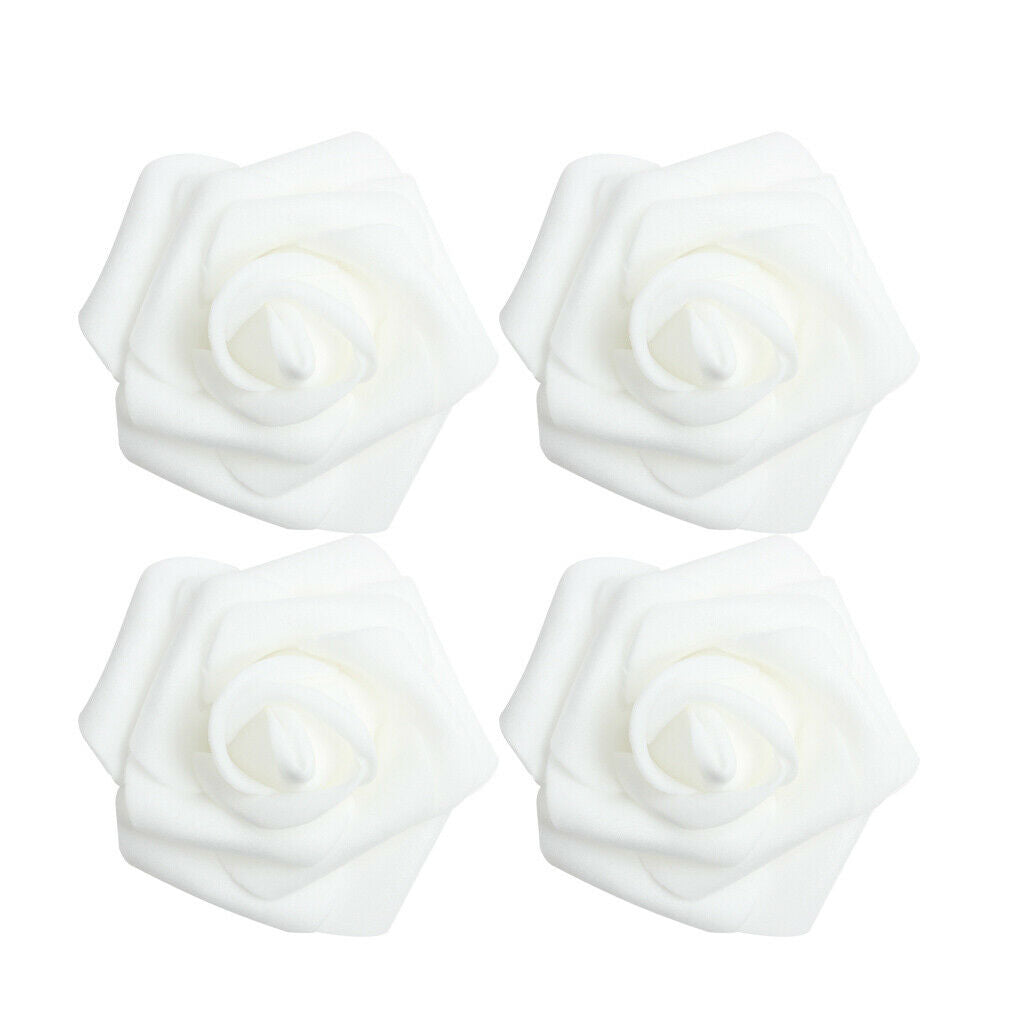 100 Pieces Small Artificial Rose Flower Head Handmade Home Decorations White