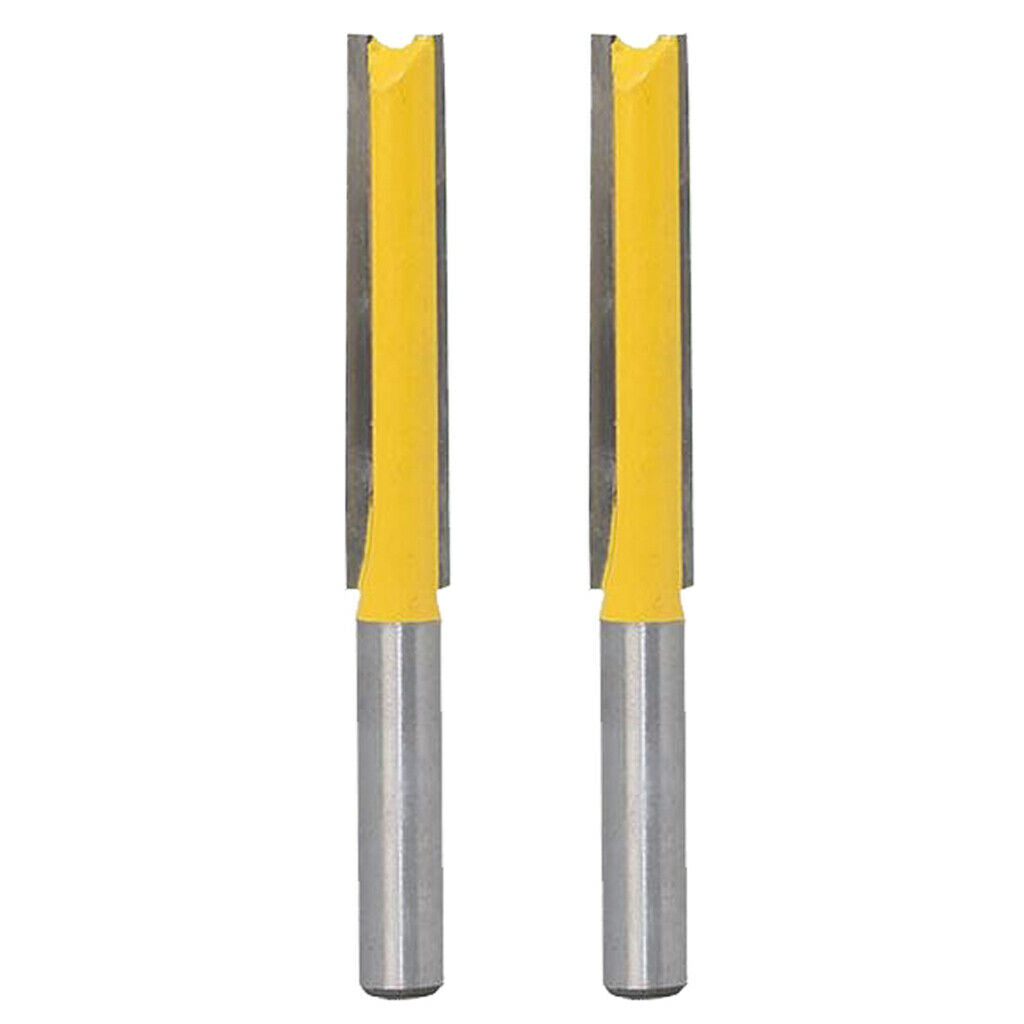2pcs 3/8'' Diameter x 2'' Height Straight Router Bit Blade Extra Long Cutter