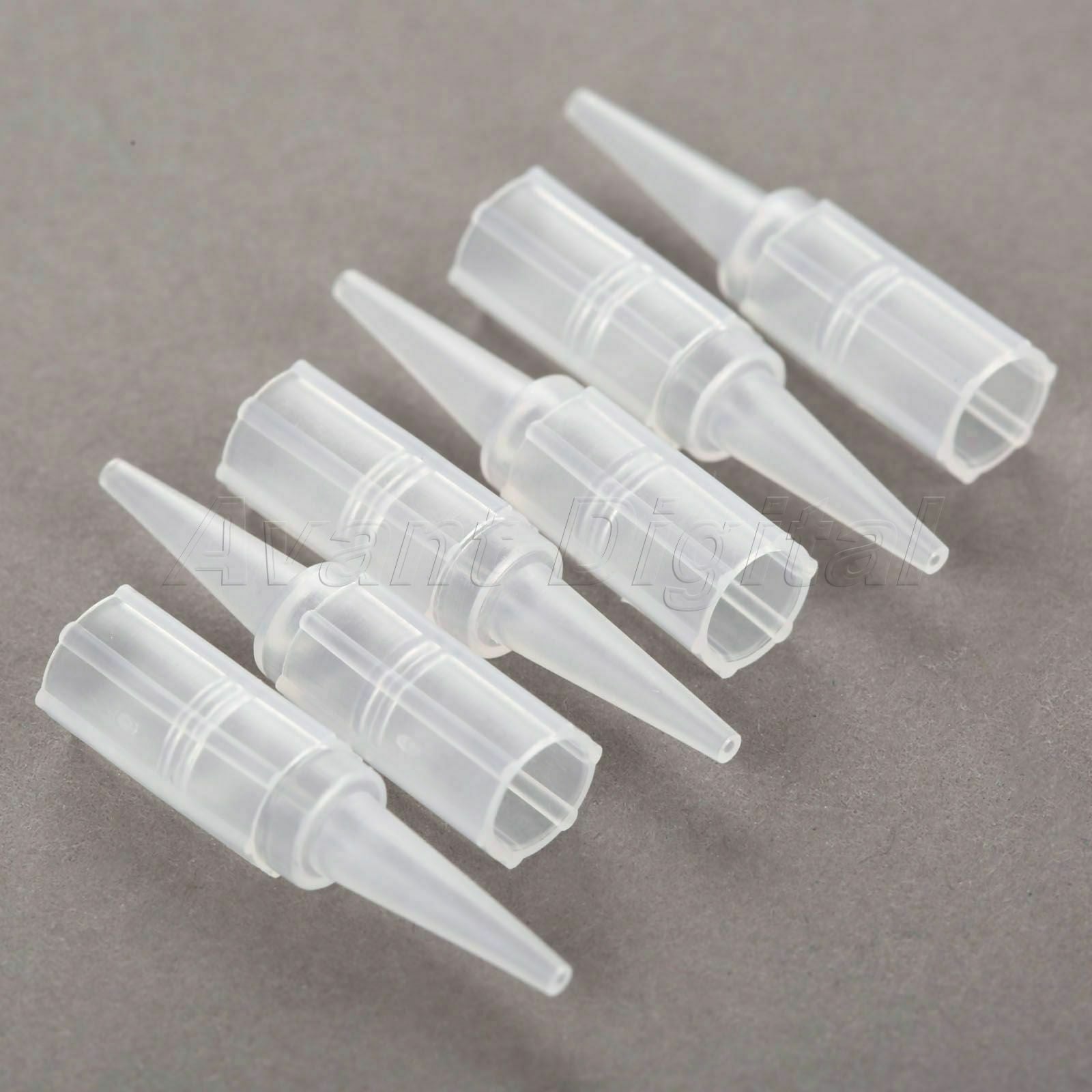 50x White Tattoo Needle Tips Round Mouth 1R Permanent Eyebrow Tattoo Makeup Tool