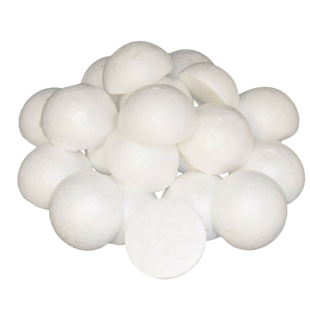 50pcs White Half Round Styrofoam Foam Ball for   Kid Modelling Craft 60mm