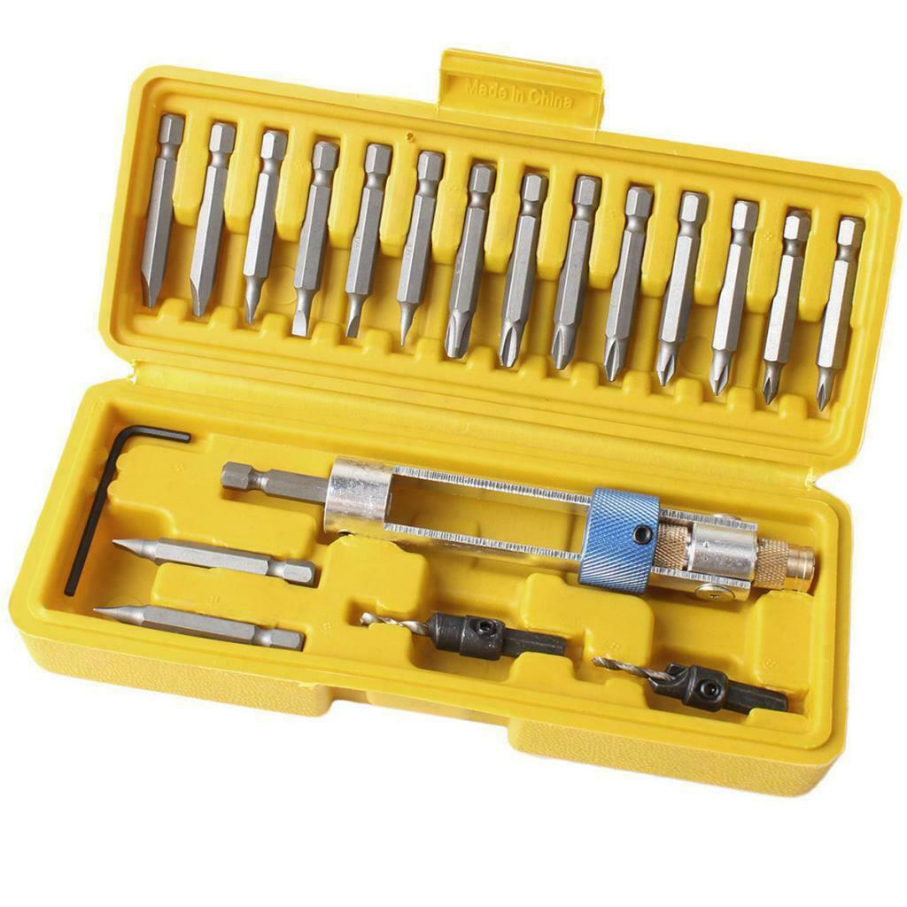 20Pcs Half Times Drill Kit 20 Drill Driver Countersink Bits Self-locking