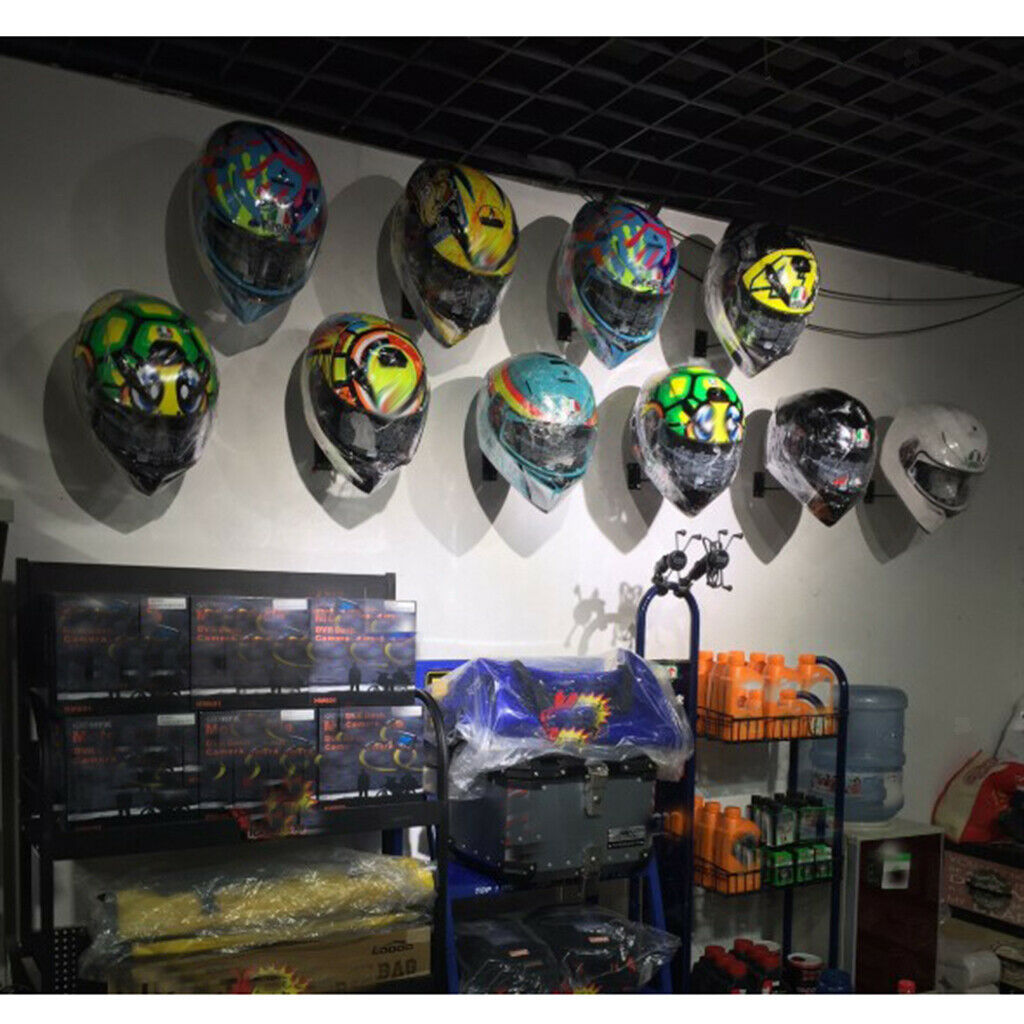 4pc Motorcycle Helmet Holder Bags Rack Hanger Showing Motorcycle Accessory