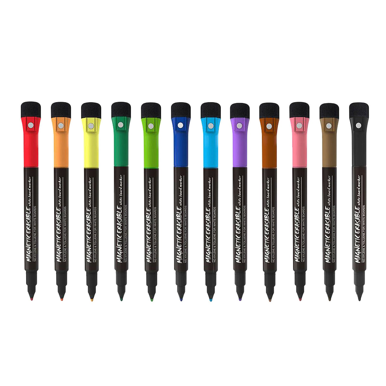 12 Dry Erase Whiteboard Glass Markers Erasable Long Lasting Office Supplies