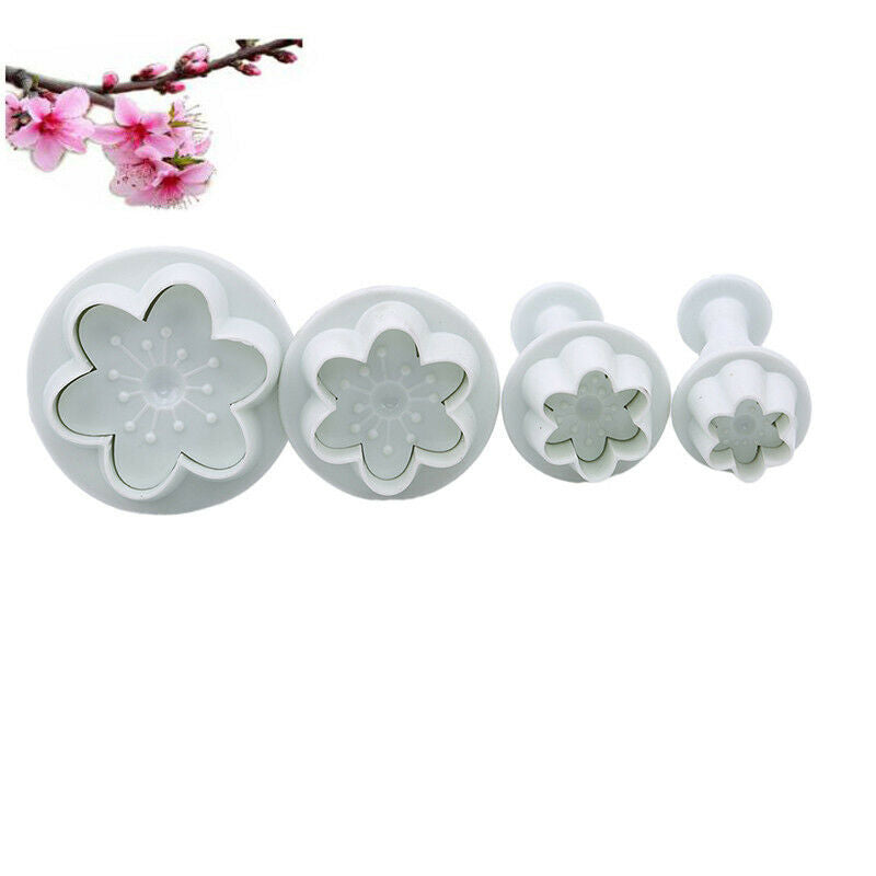 4PCS Flower Shape Baking Mold Kitchen Biscuit Cookie Cutter Fondant Cake .l8