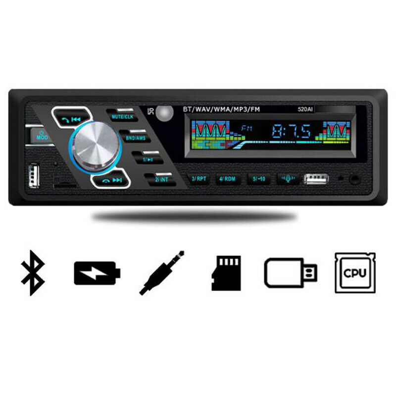 24V 4-Channel Digital 1 Din Car Stereo Audio Bluetooth USB/SD/FM/WMA/MP3 Radio