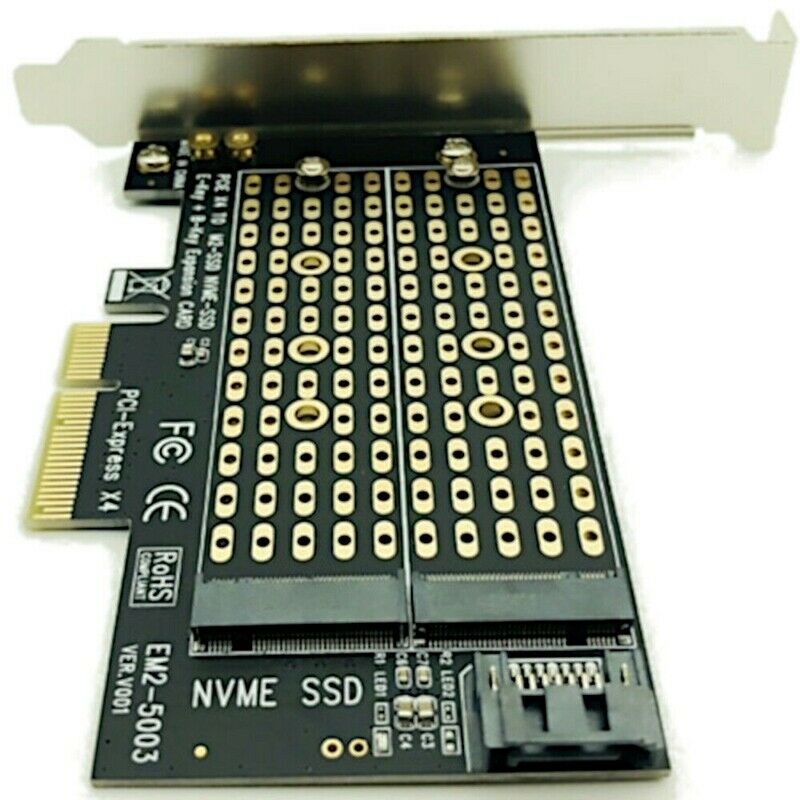 1X(Pcie To M2/M.2 Adapter M.2 Ngff To Desktop Pcie X4 X8 X16 Nvme Sata Dual 9G9)