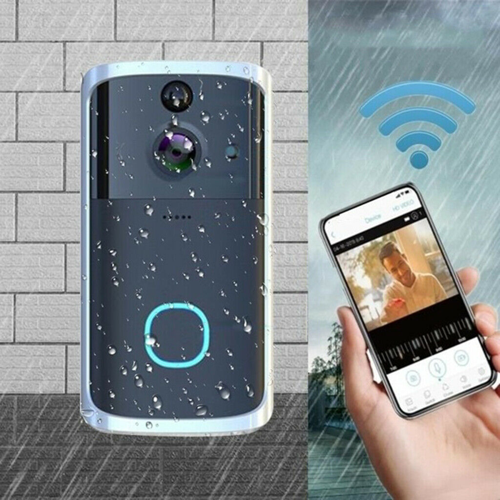 FHD1080P Black Video Doorbell Wire-Free Camera Security   Night Vision