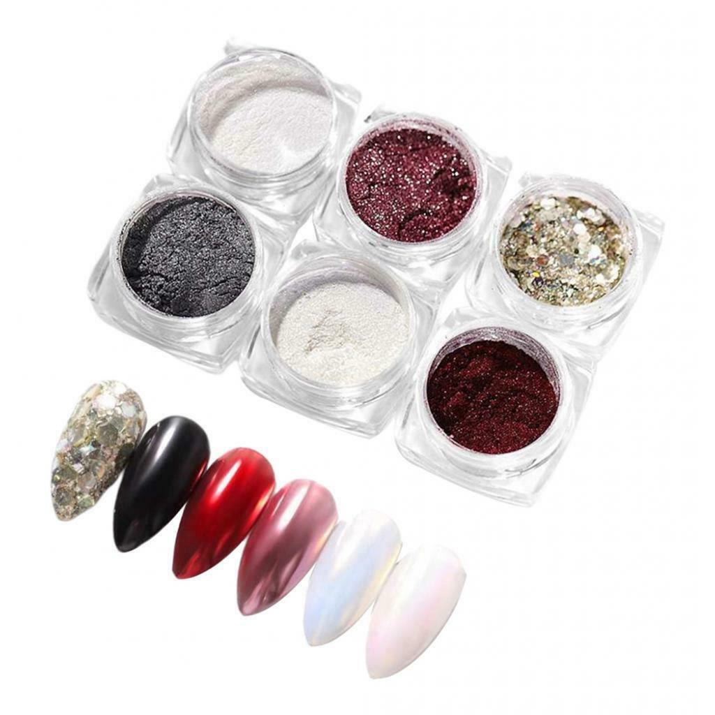 6 Colors Nail Art Glitters Powder Shiny Manicure Sequins Flakes Paillette 03