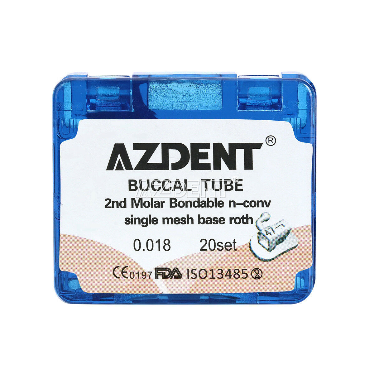 3 X AZDENT Dental Buccal Tube Bonding 2nd Molar Roth 018 Non-Convertible Split