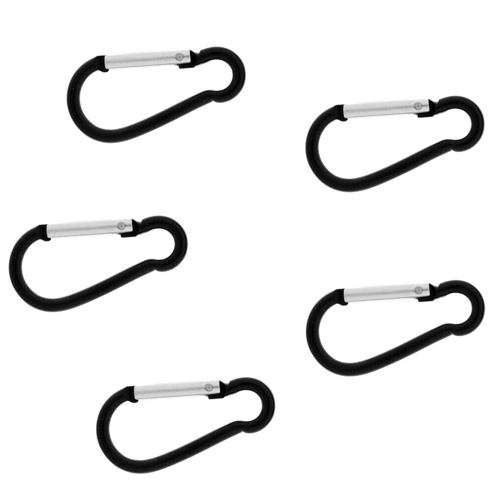 5x Aluminum Spring Carabiner Snap Hook Hanger Keychain Hiking Tool Quickdraw