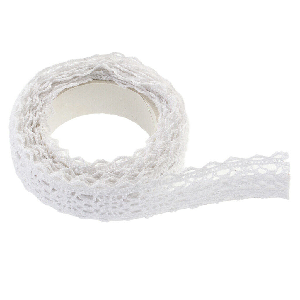 3x 2m Self Adhesive Cotton Lace Decorative Sticky Ribbon Craft Masking Tape