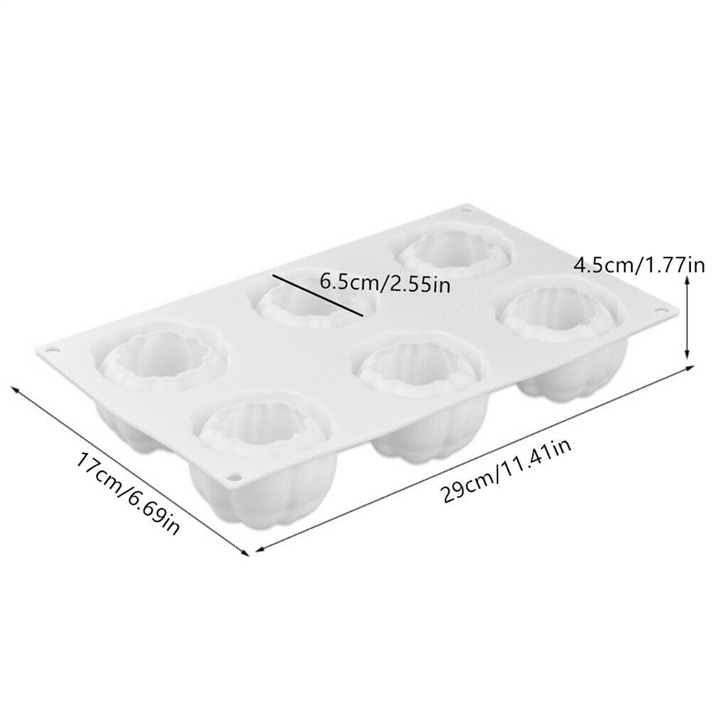 6 Cavity Silicone Pumpkin Cake Mold for Baking Mousse DIY Pastry Decorating Tool