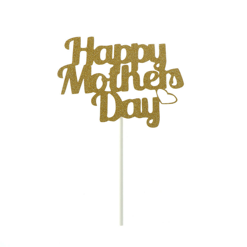 1pc Cupcake Toppers Glitter Happy Mother's Day Cake Topper Cake Flags Deco.l8