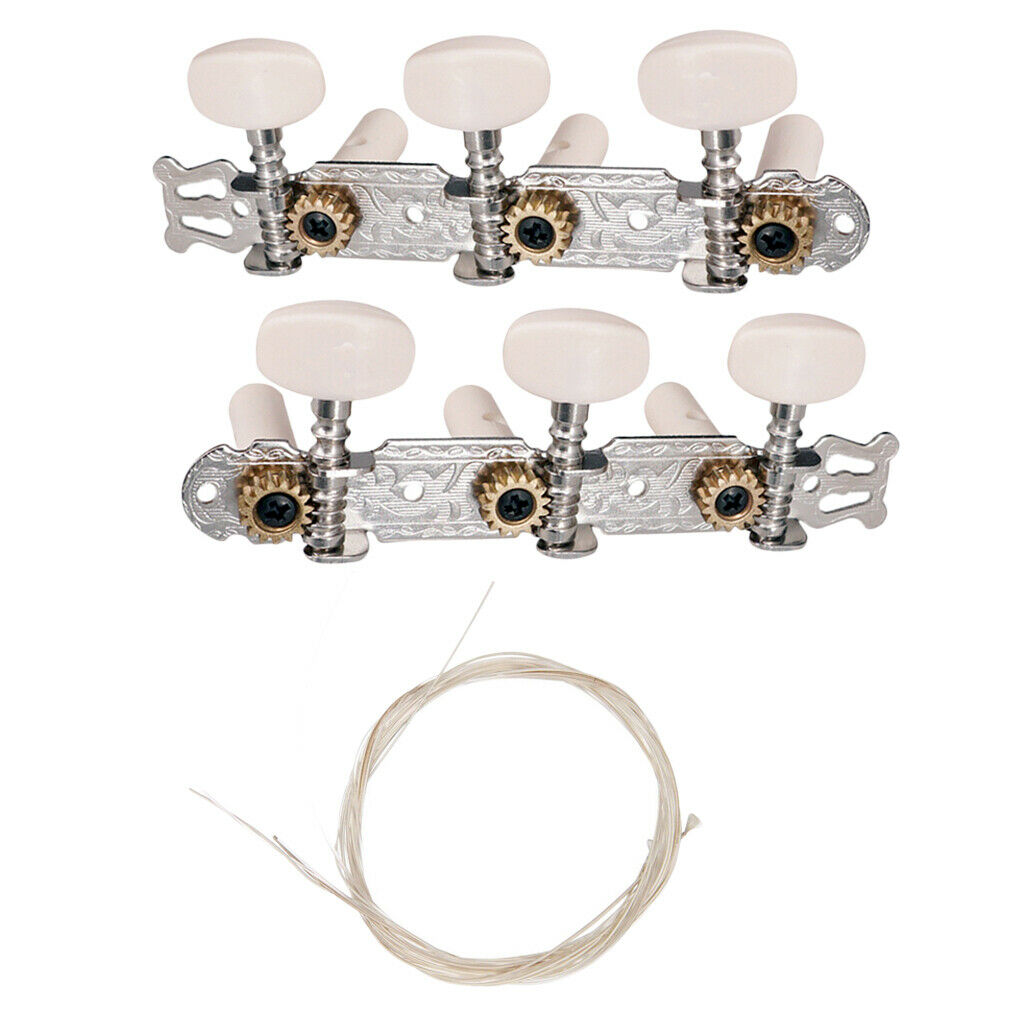 2pcs Classical Guitar Tuners Machine Heads with Nylon String Set for Guitar
