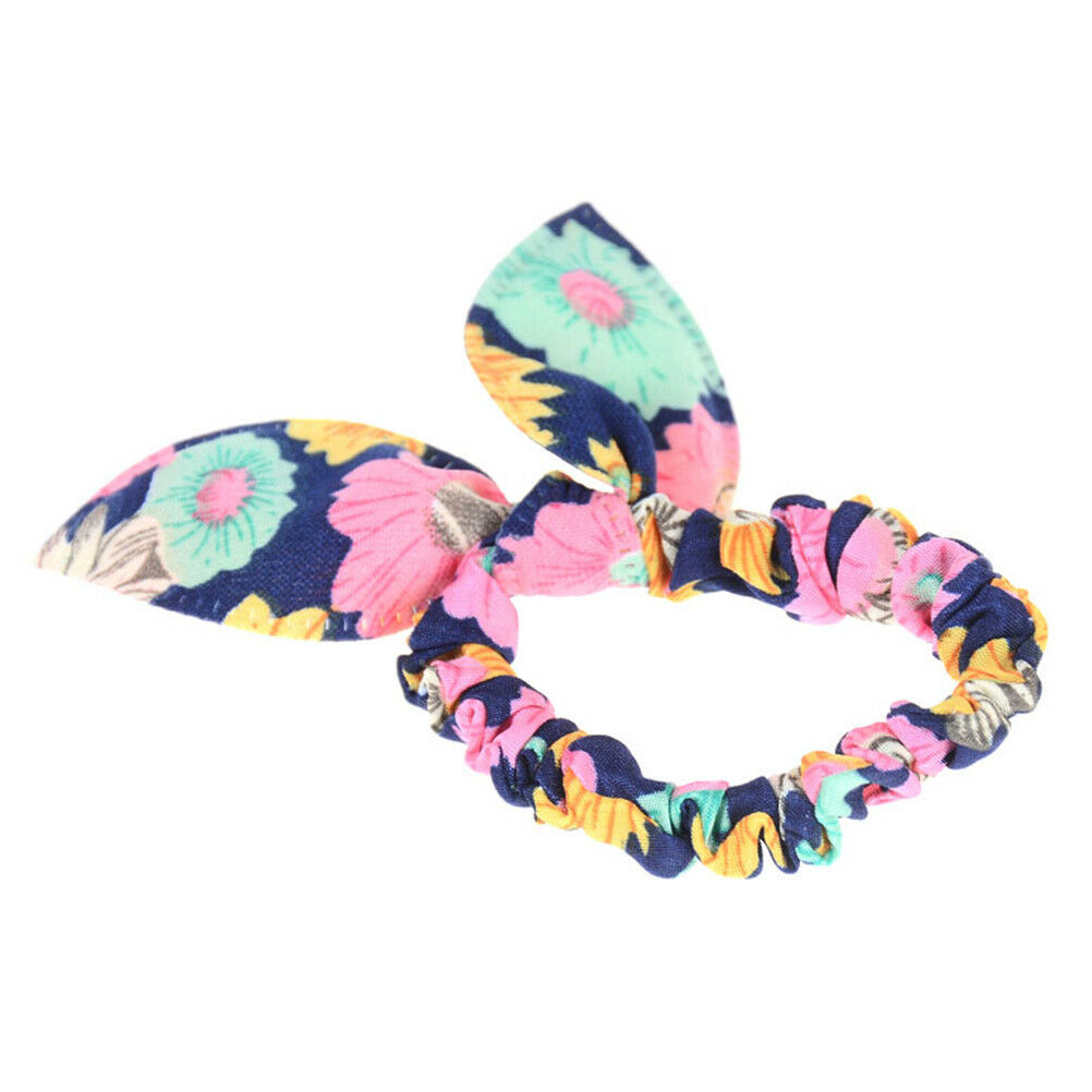 12x Girl Rabbit Ear Scrunchies Hair Band Rope Elastic Tie Ponytail Holder .l8