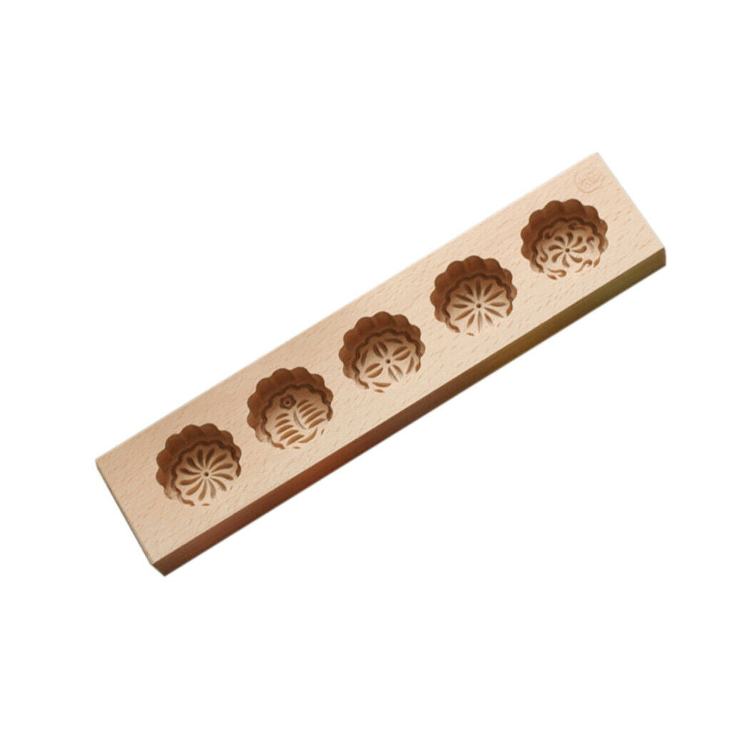 Flower Wooden Handmade Muffin and Mooncake Cups Mould Biscuit Cake Mold #1