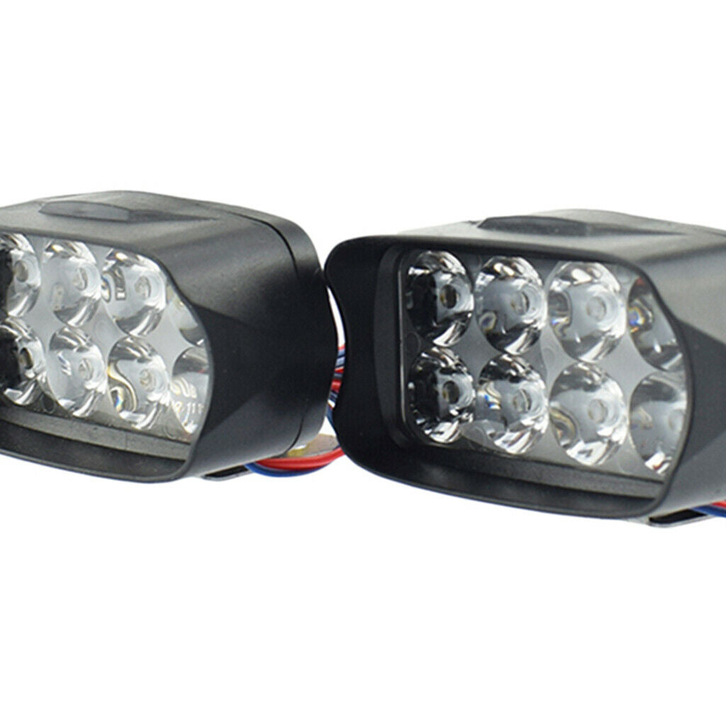 Motorcycles 12V 6500K 8-LED Auxiliary Headlights Fog Light Spot Lamp 12V 12w