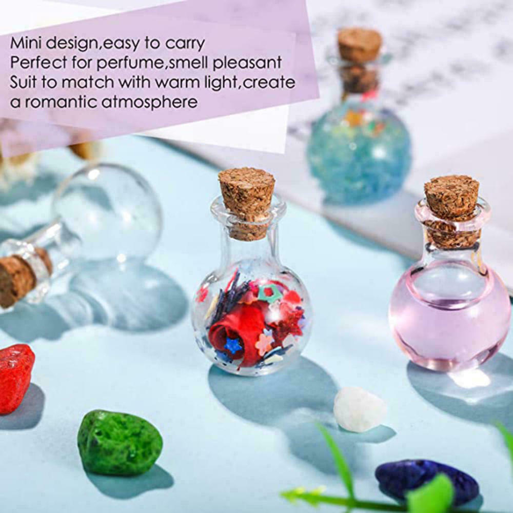 10Pcs Clear Mini Message Vials Small Glass Empty Jars Wishing Bottles w/ Cork US